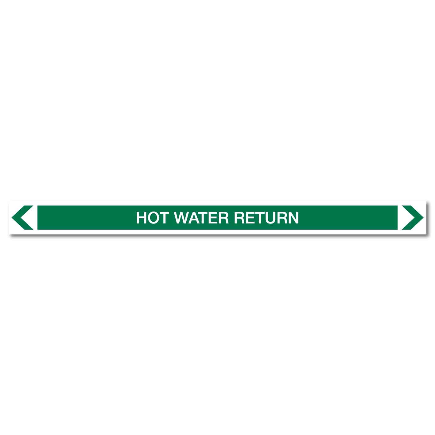 Water - Hot Water Return - Pipe Marker Sticker - New Signs