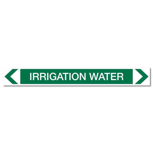 Water - Irrigation Water - Pipe Marker Sticker - New Signs
