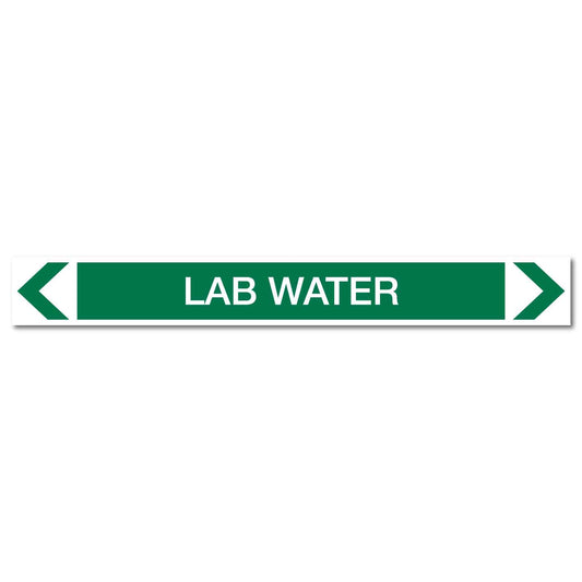 Water - Lab Water - Pipe Marker Sticker - New Signs