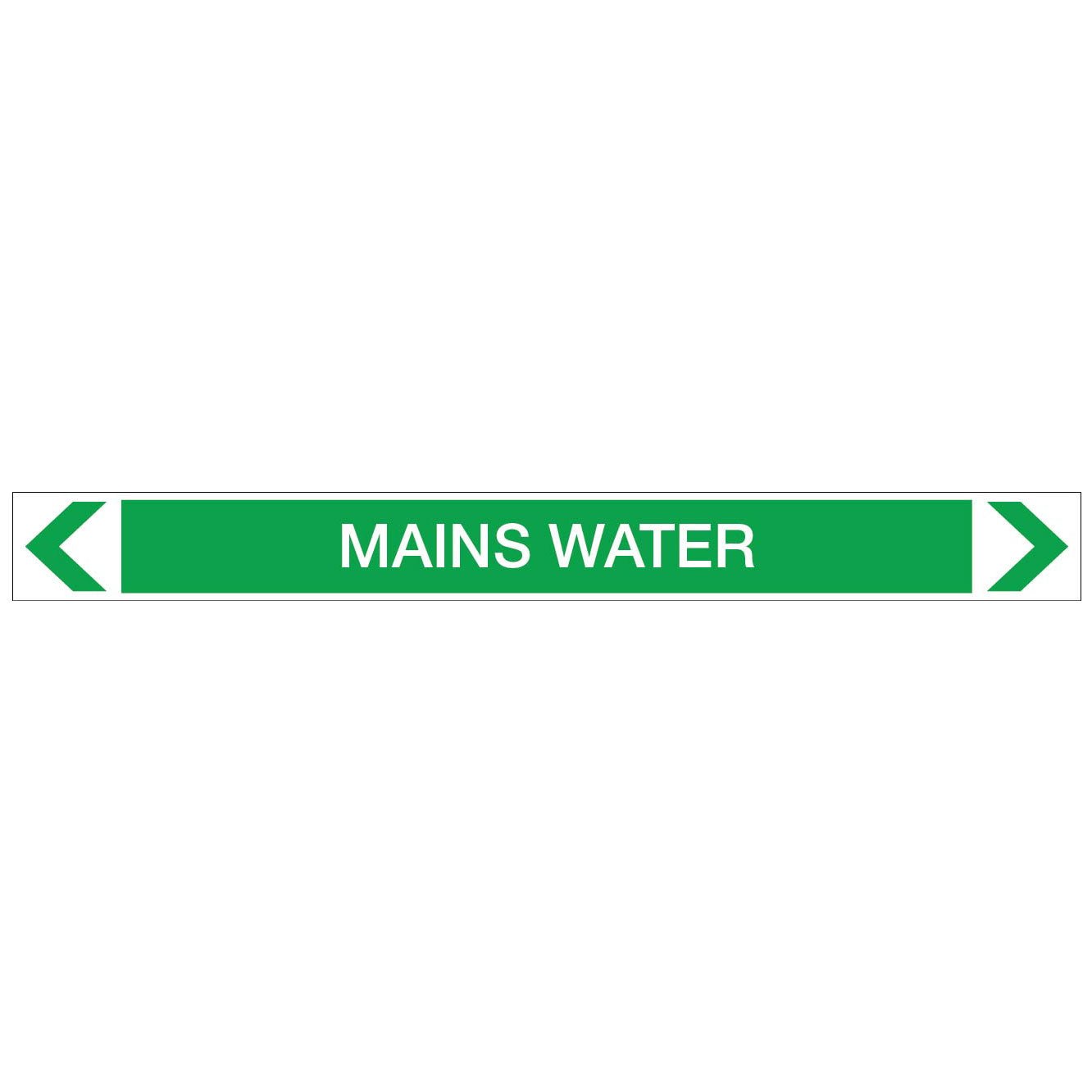 Water - Mains Water - Pipe Marker Sticker - New Signs