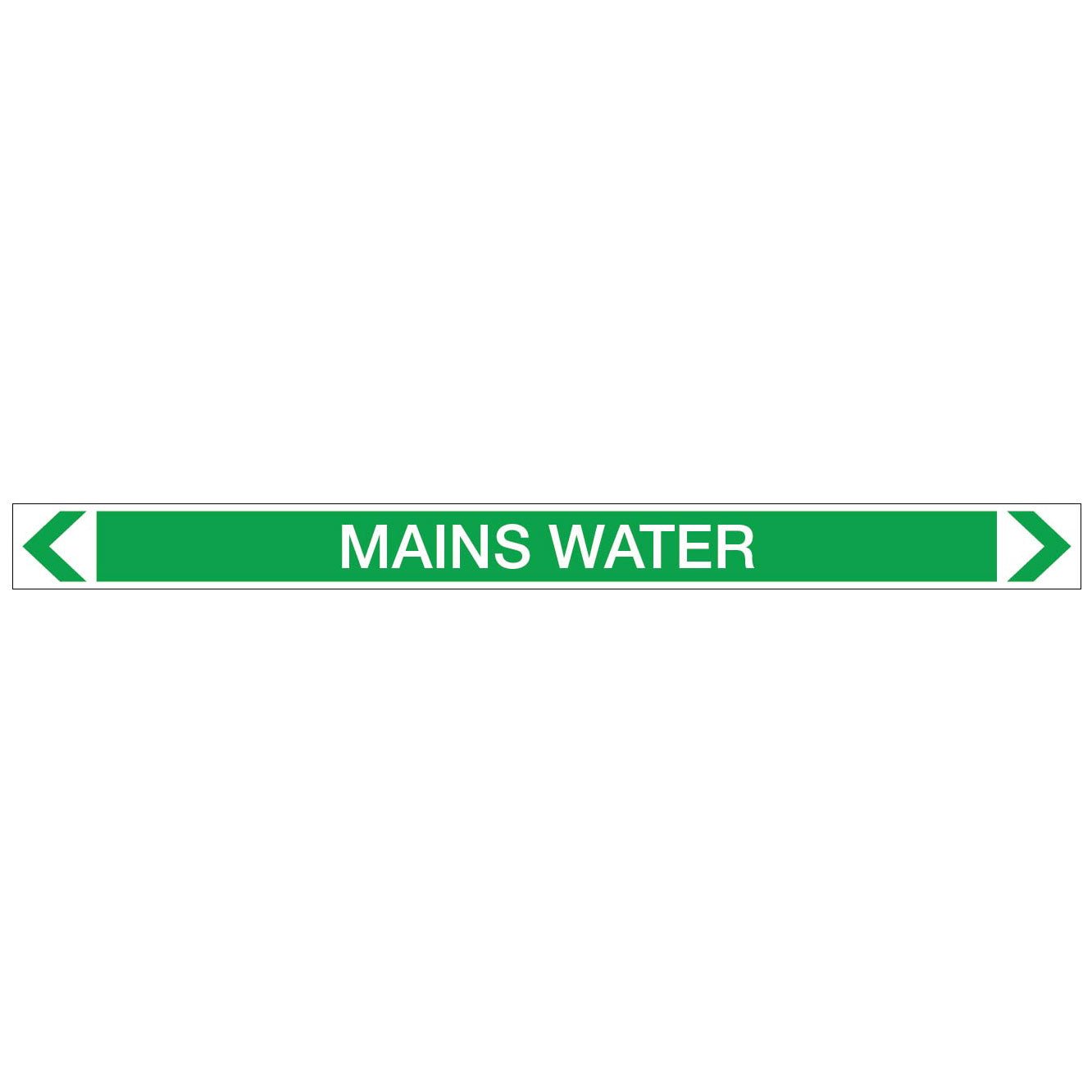 Water - Mains Water - Pipe Marker Sticker - New Signs