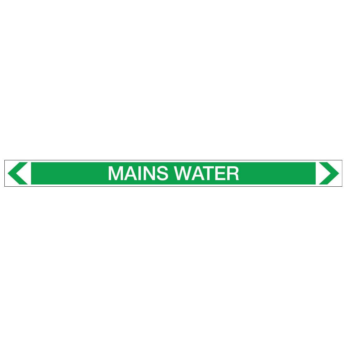Water - Mains Water - Pipe Marker Sticker - New Signs
