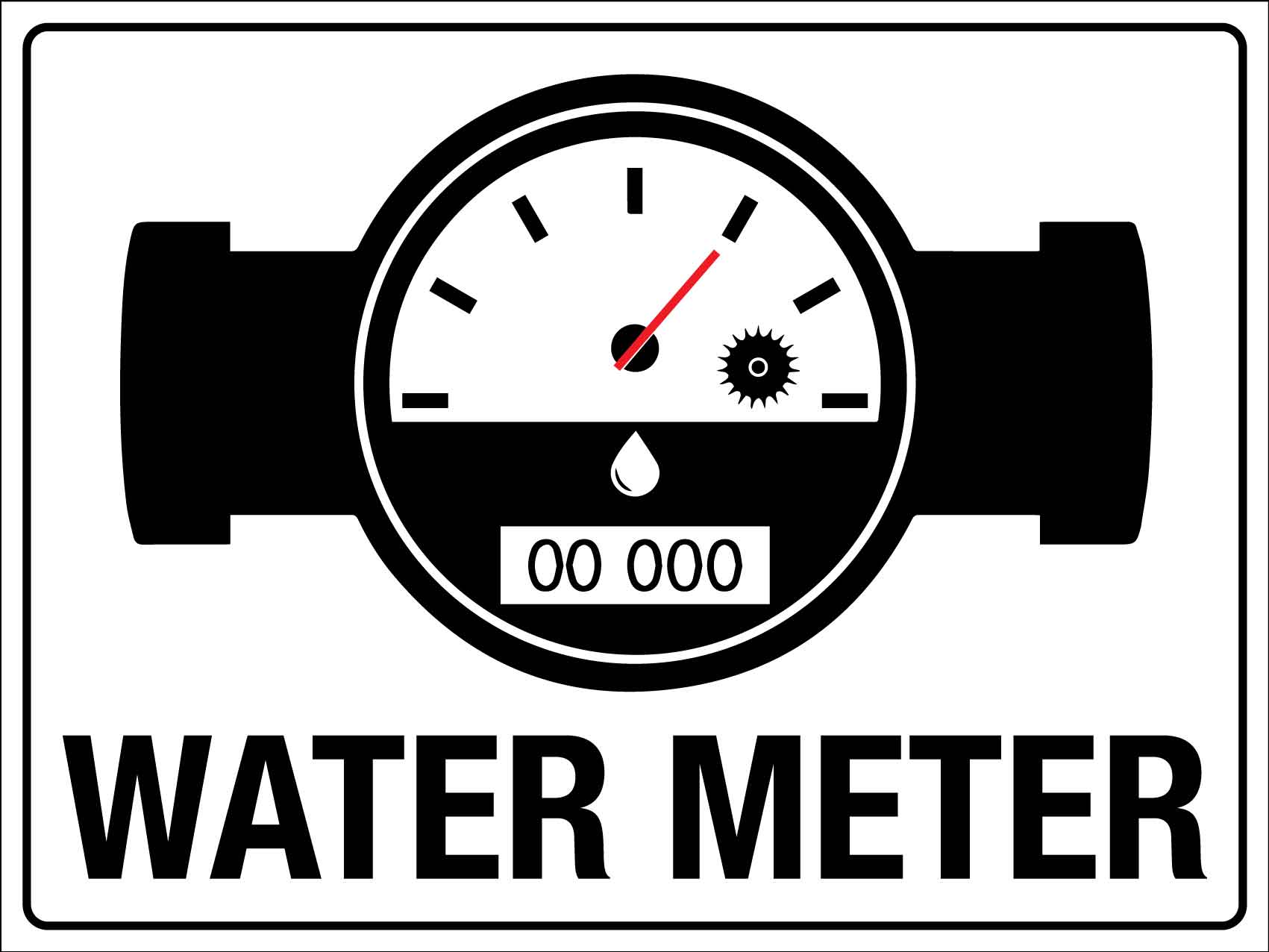 Water Meter Icon Sign - New Signs