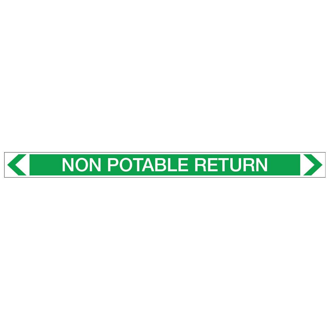 Water - Non Potable Return - Pipe Marker Sticker - New Signs