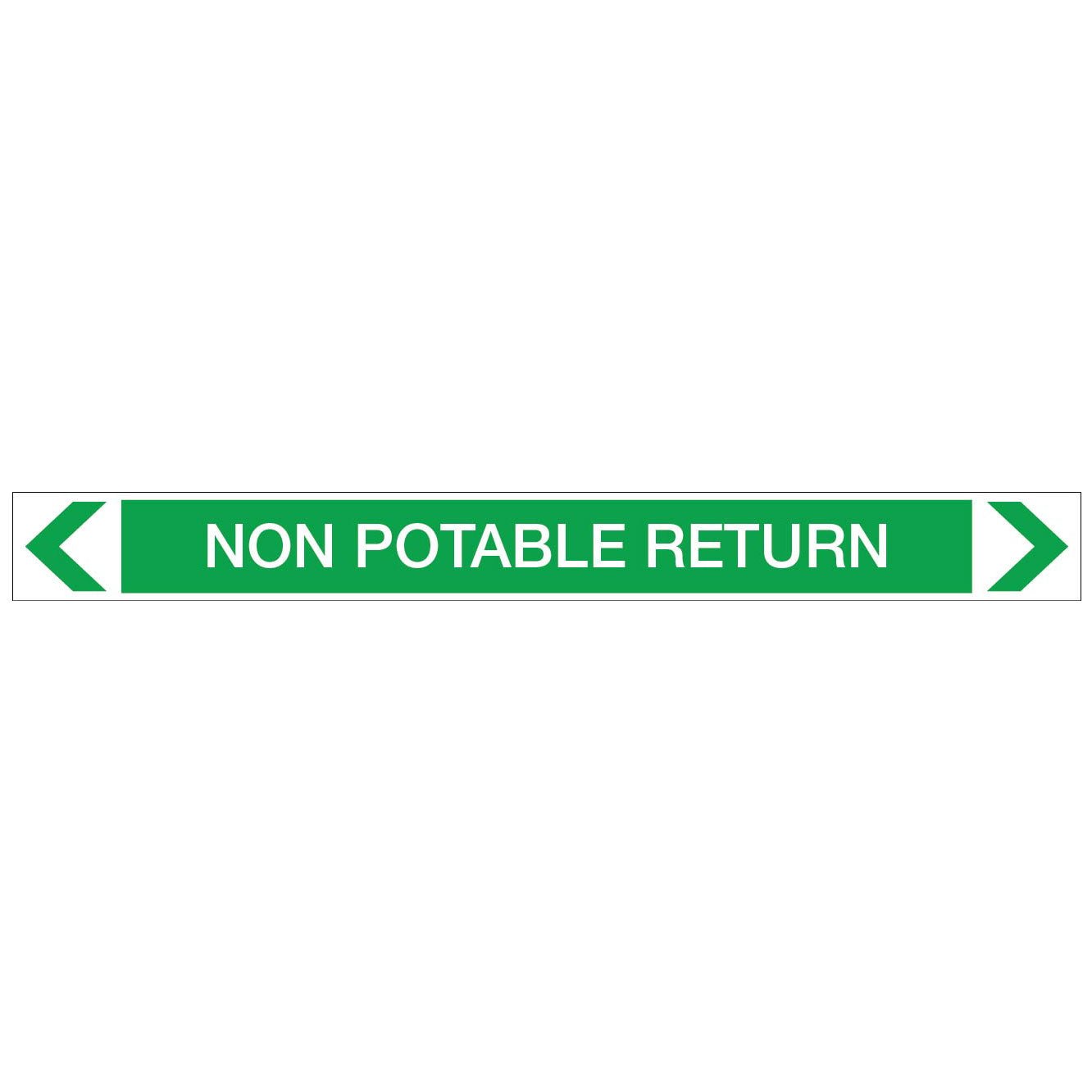 Water - Non Potable Return - Pipe Marker Sticker - New Signs