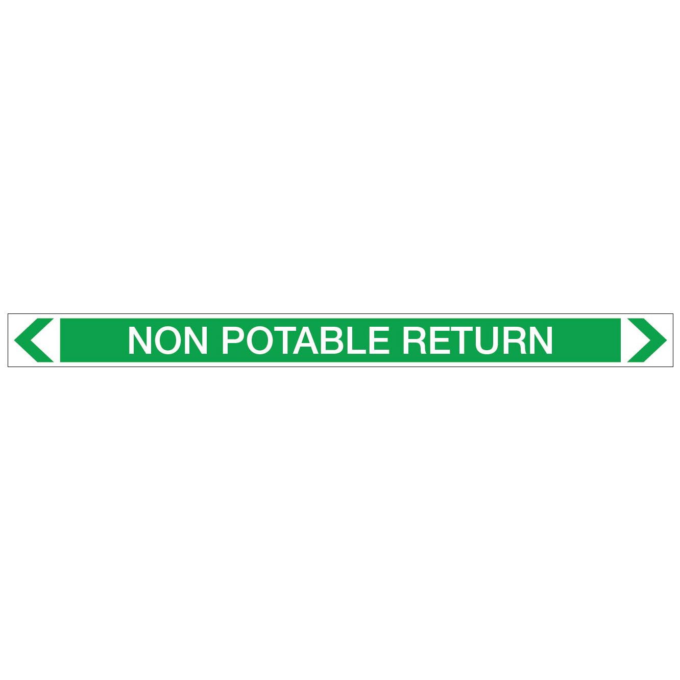 Water - Non Potable Return - Pipe Marker Sticker - New Signs