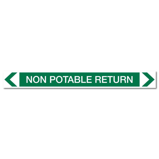Water - Non Potable Return - Pipe Marker Sticker - New Signs
