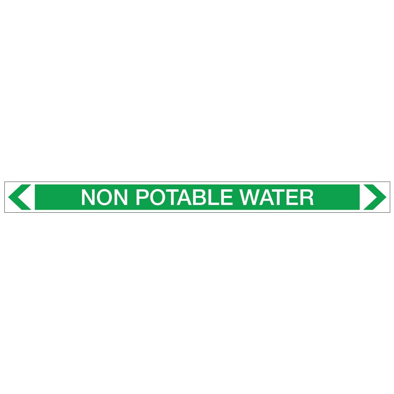 Water - Non Potable Water - Pipe Marker Sticker - New Signs