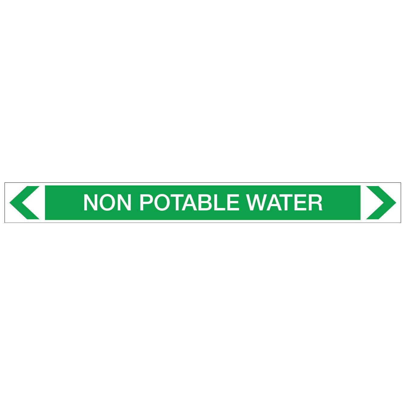 Water - Non Potable Water - Pipe Marker Sticker - New Signs
