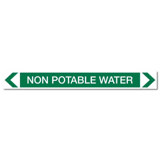 Water - Non Potable Water - Pipe Marker Sticker - New Signs