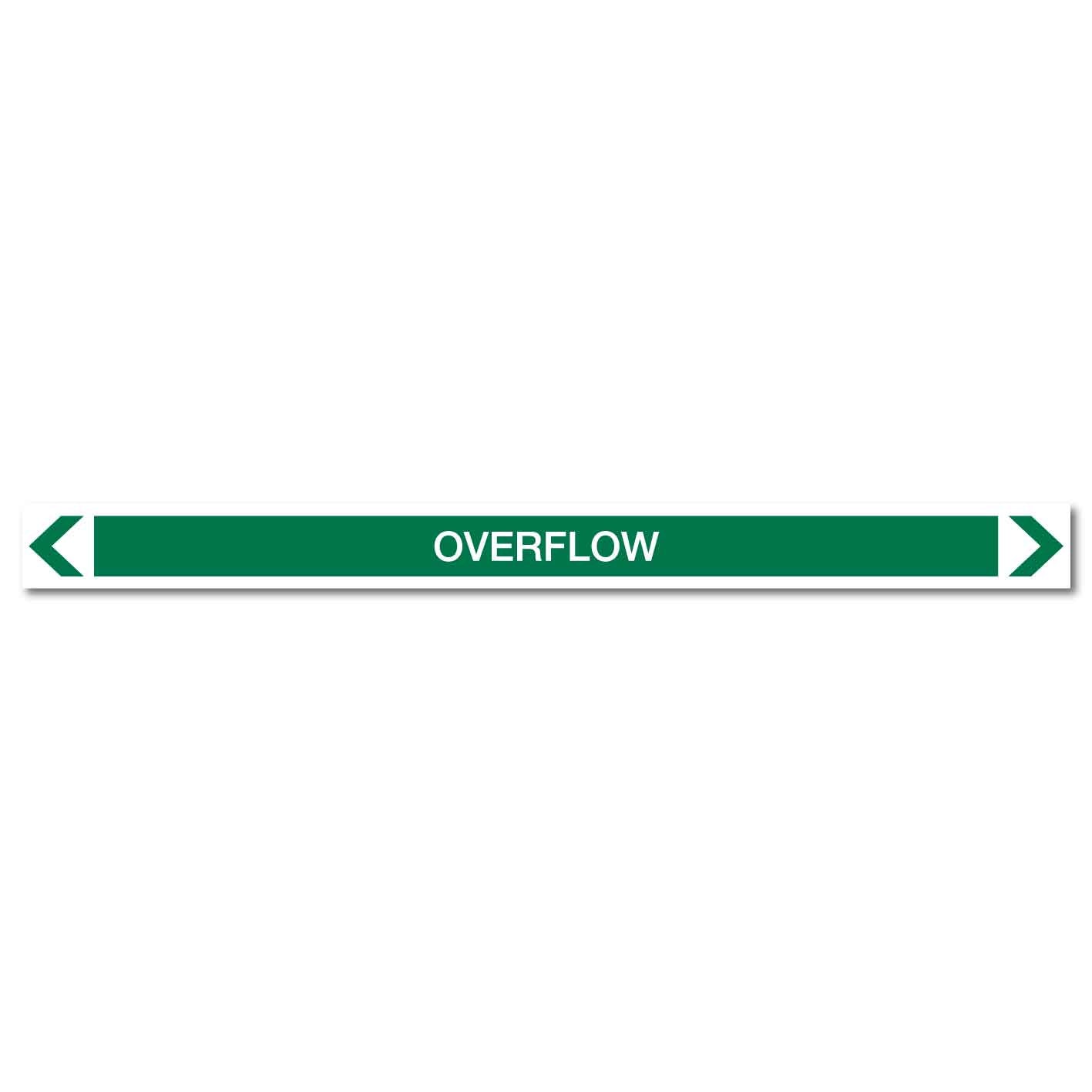 Water - Overflow - Pipe Marker Sticker - New Signs