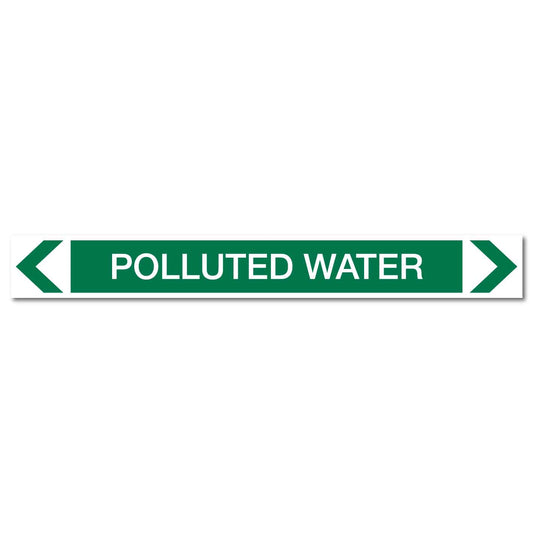 Water - Polluted Water - Pipe Marker Sticker - New Signs
