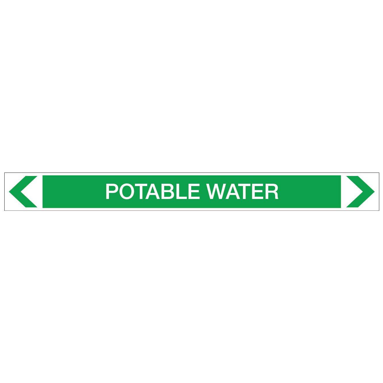 Water - Potable Water - Pipe Marker Sticker - New Signs