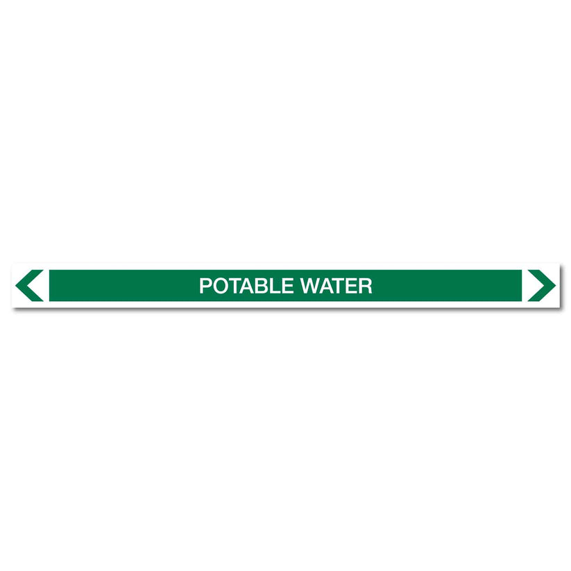 Water - Potable Water - Pipe Marker Sticker – New Signs
