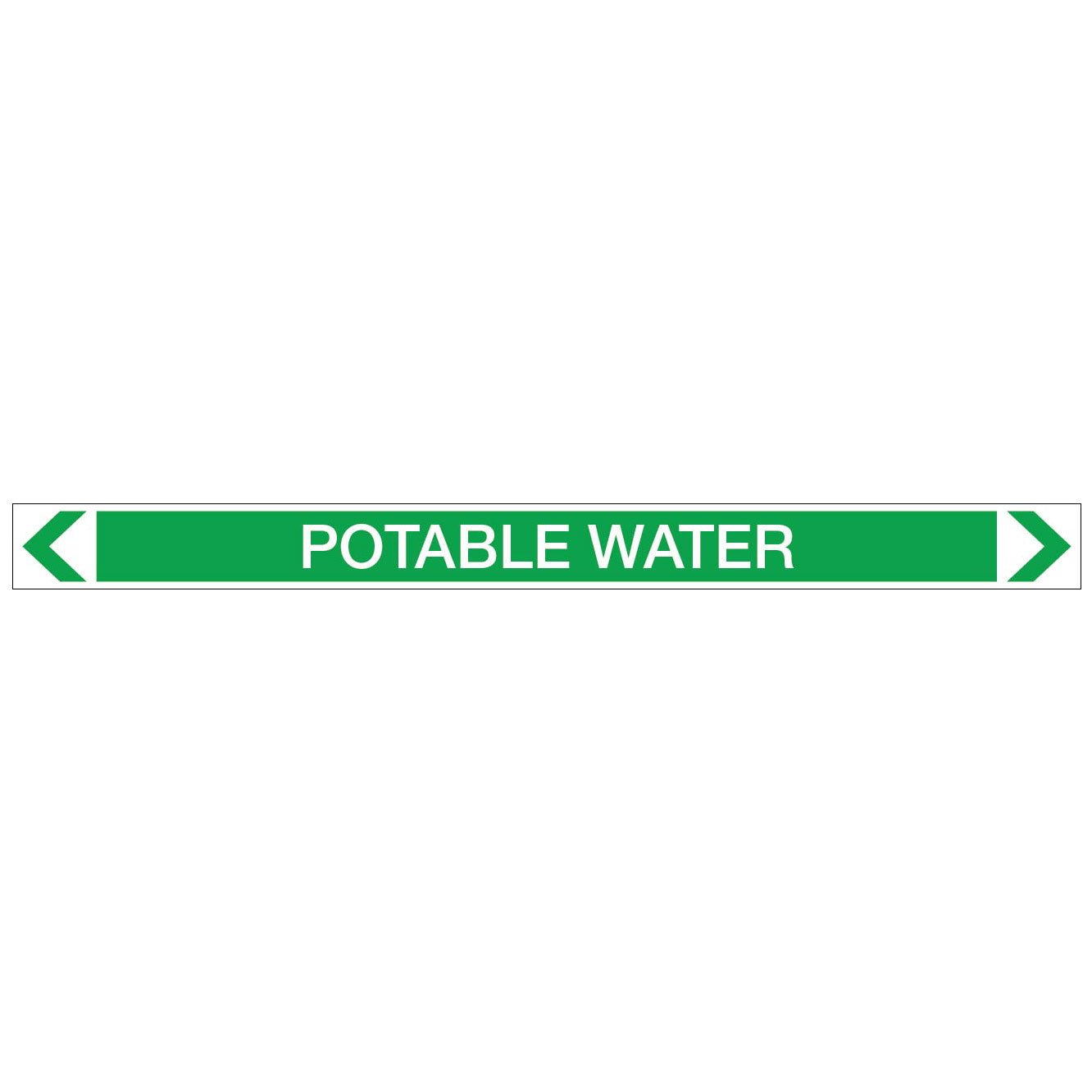 Water - Potable Water - Pipe Marker Sticker - New Signs
