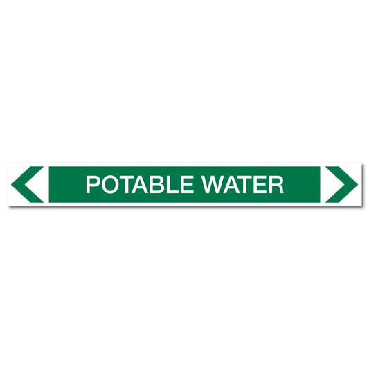 Water - Potable Water - Pipe Marker Sticker - New Signs