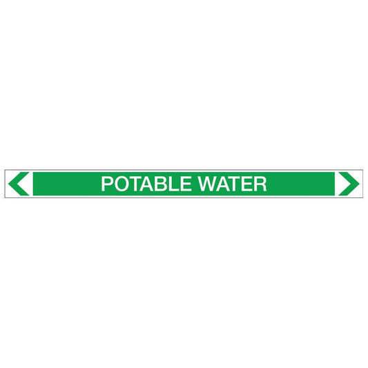 Water - Potable Water - Pipe Marker Sticker - New Signs