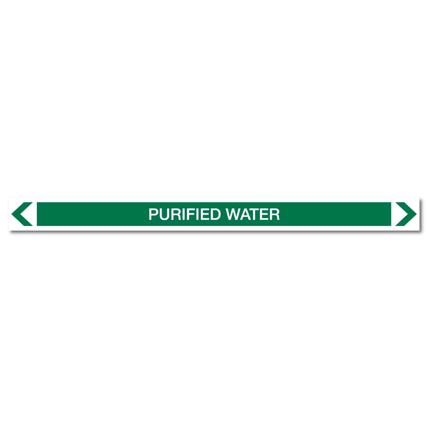 Water - Purified Water - Pipe Marker Sticker - New Signs