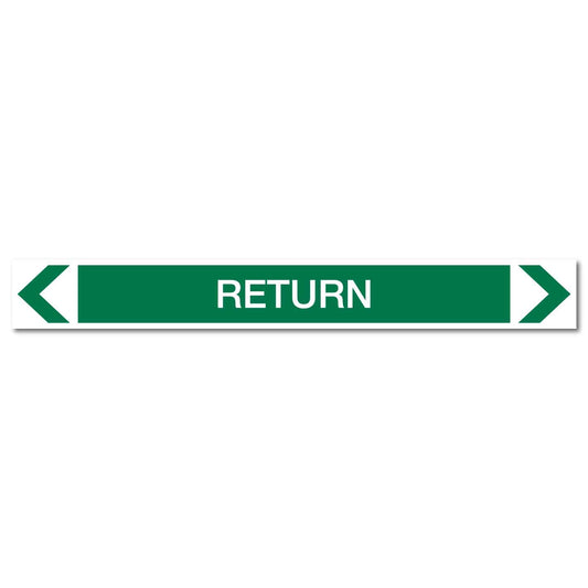 Water - Return - Pipe Marker Sticker - New Signs