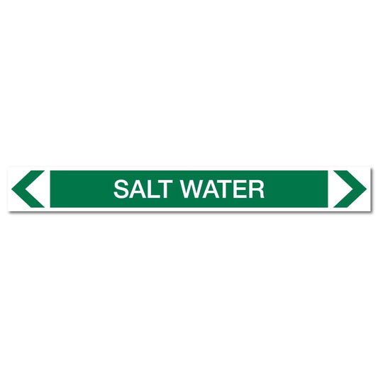 Water - Salt Water - Pipe Marker Sticker - New Signs