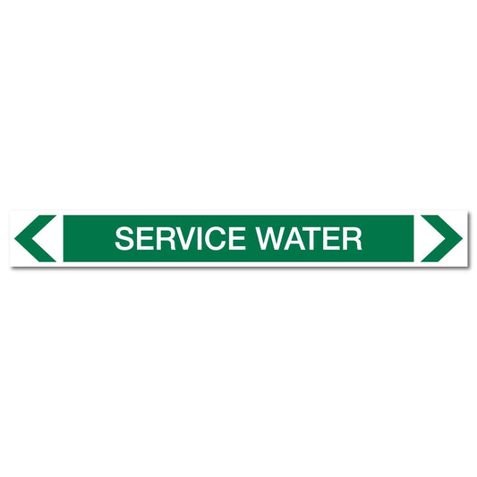 Water - Service Water - Pipe Marker Sticker - New Signs