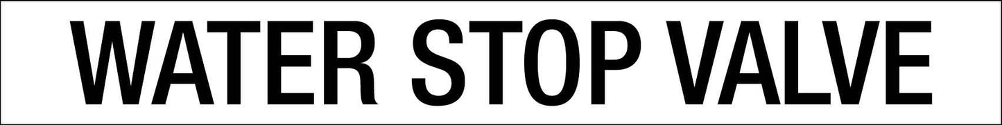 Water Stop Valve - Statutory Sign - New Signs