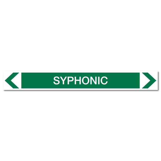 Water - Syphonic - Pipe Marker Sticker - New Signs