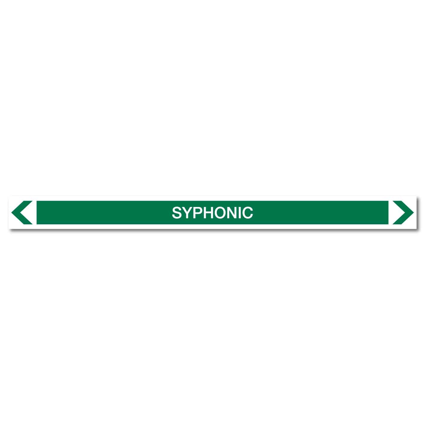 Water - Syphonic - Pipe Marker Sticker - New Signs