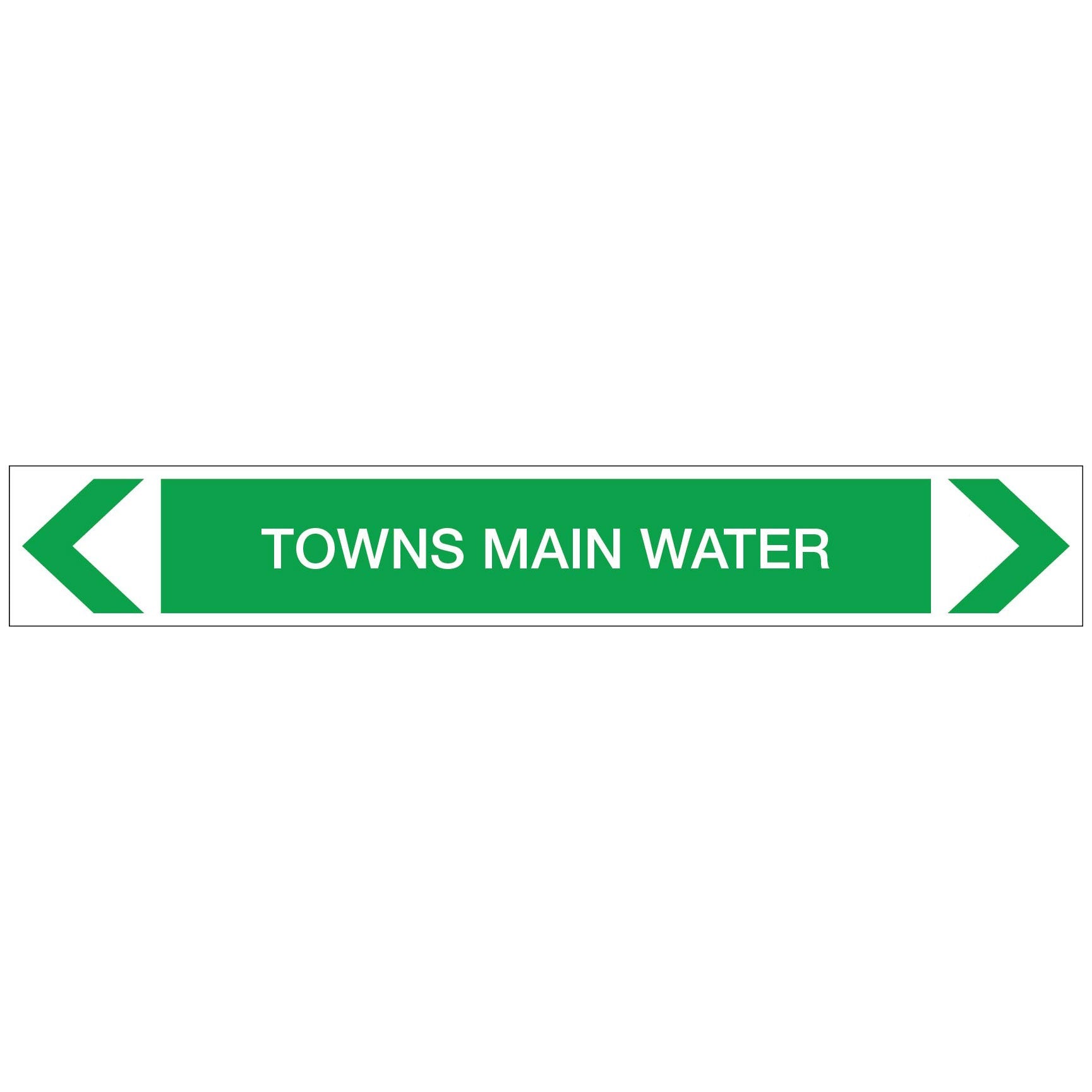 Water - Towns Main Water - Pipe Marker Sticker - New Signs