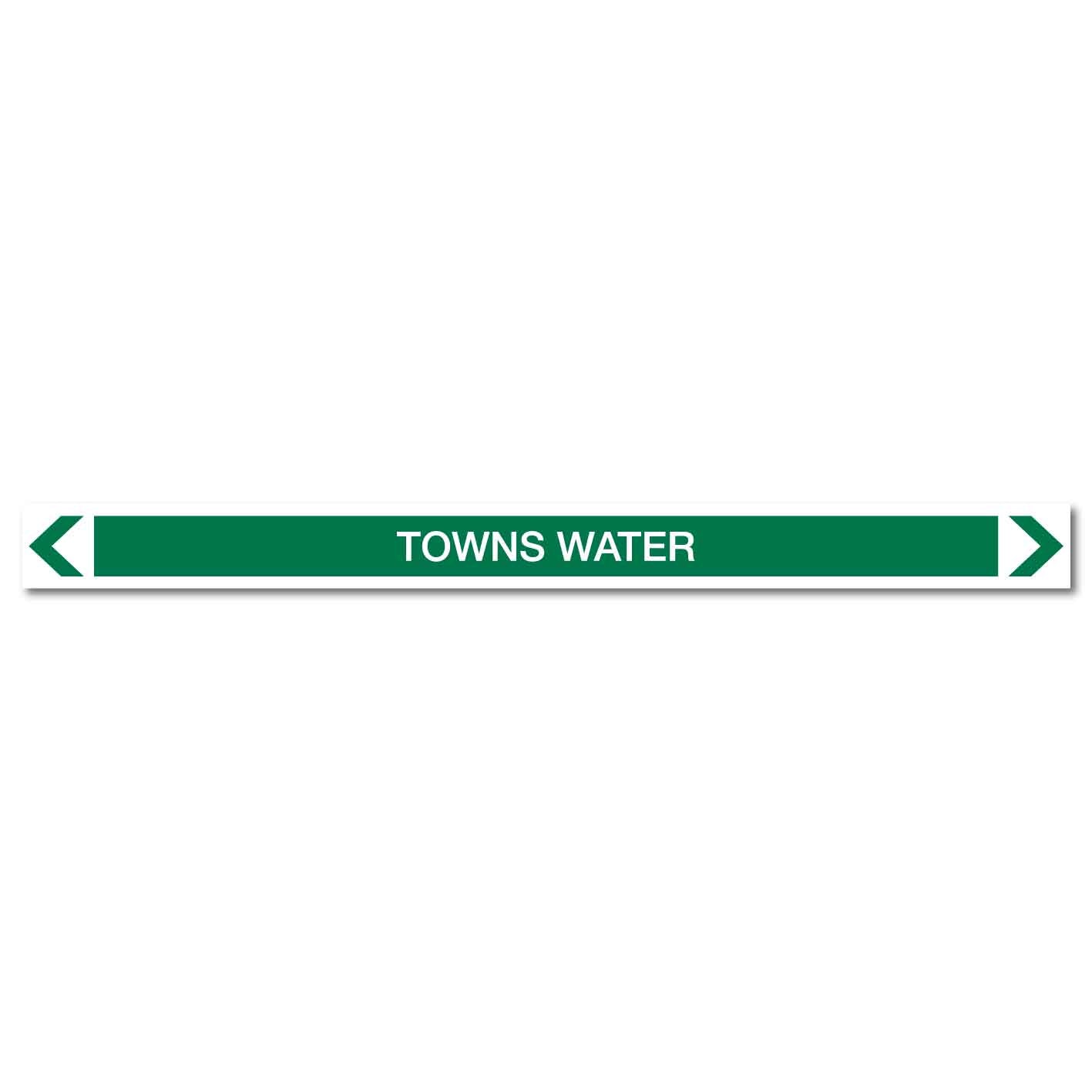 Water - Towns Water - Pipe Marker Sticker - New Signs
