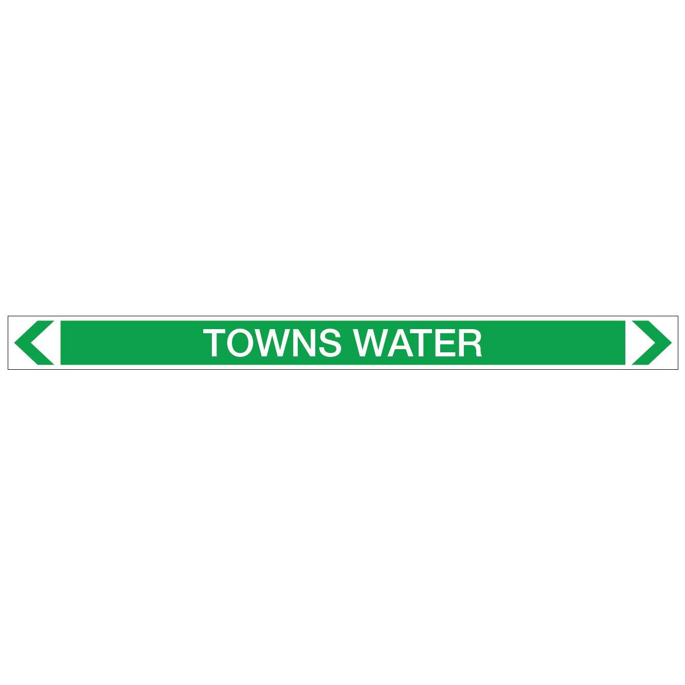 Water - Towns Water - Pipe Marker Sticker - New Signs