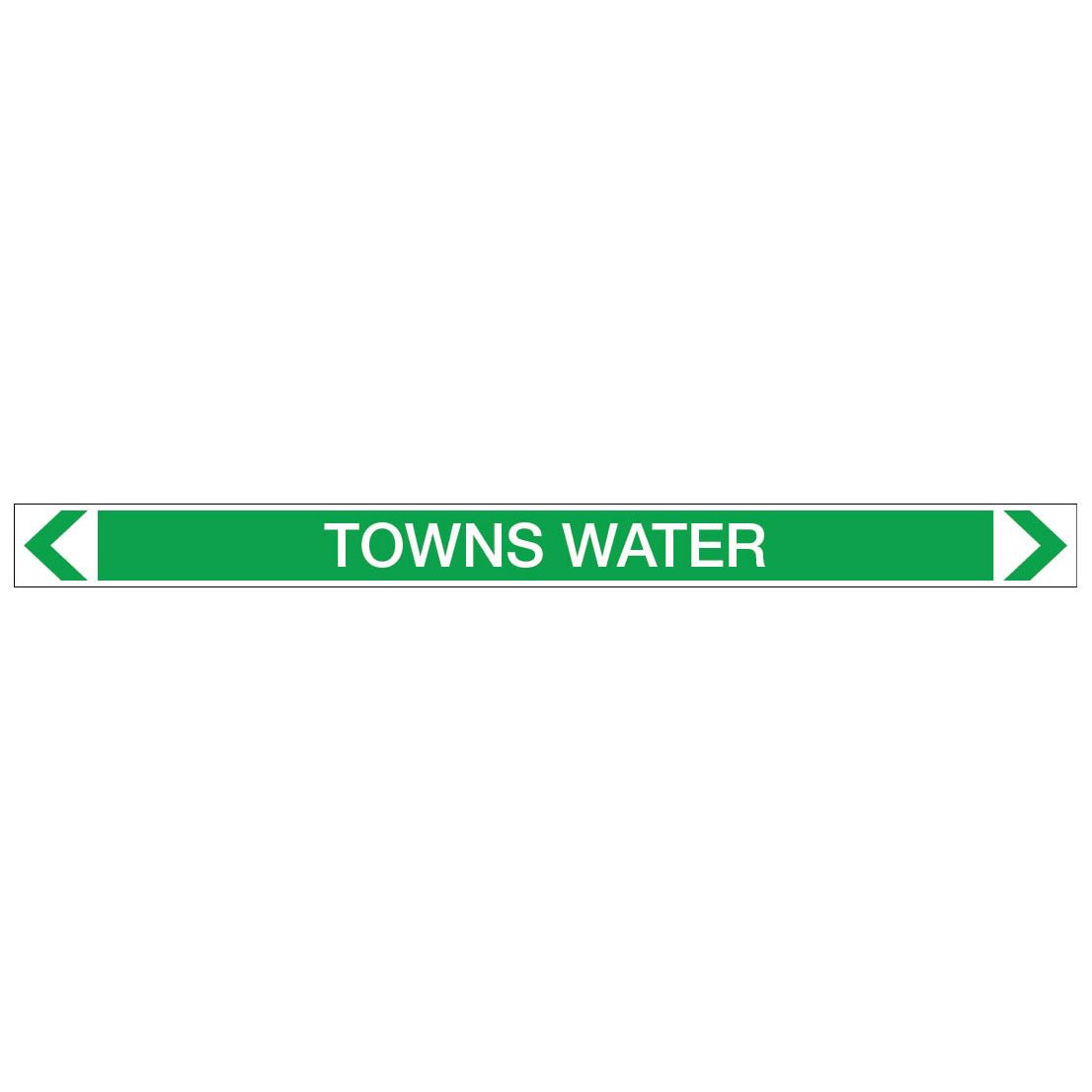 Water - Towns Water - Pipe Marker Sticker - New Signs