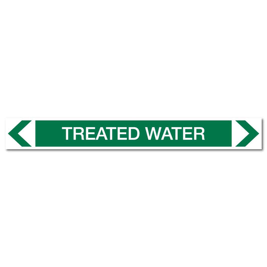 Water - Treated Water - Pipe Marker Sticker - New Signs