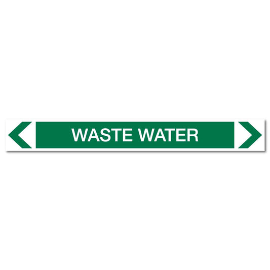 Water - Waste Water - Pipe Marker Sticker - New Signs