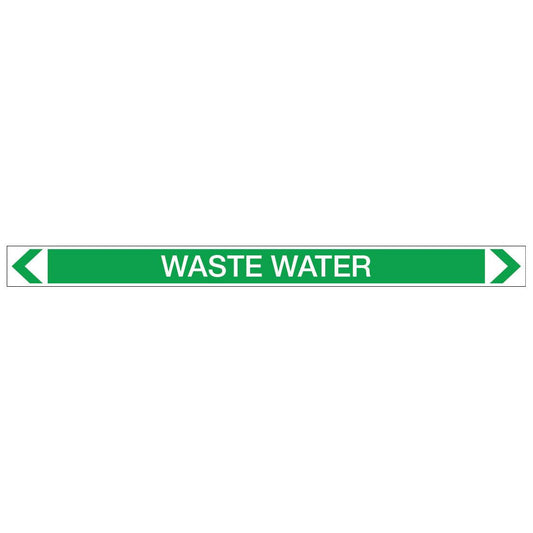 Water - Waste Water - Pipe Marker Sticker - New Signs