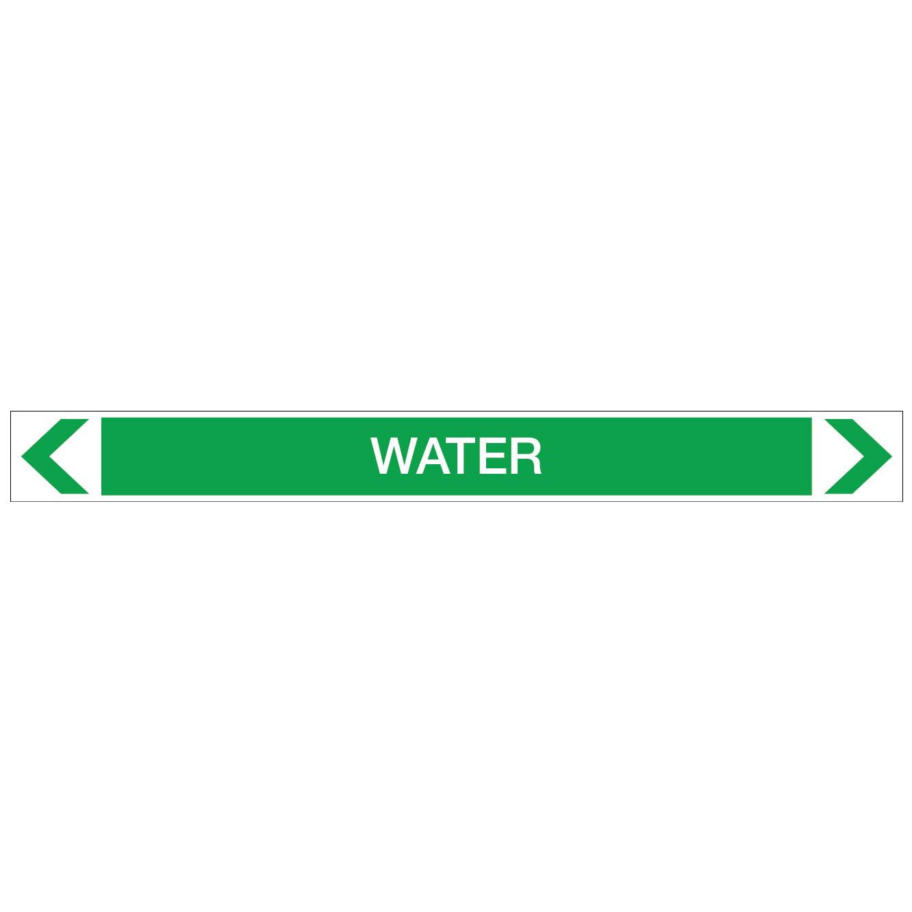 Water - Water - Pipe Marker Sticker - New Signs
