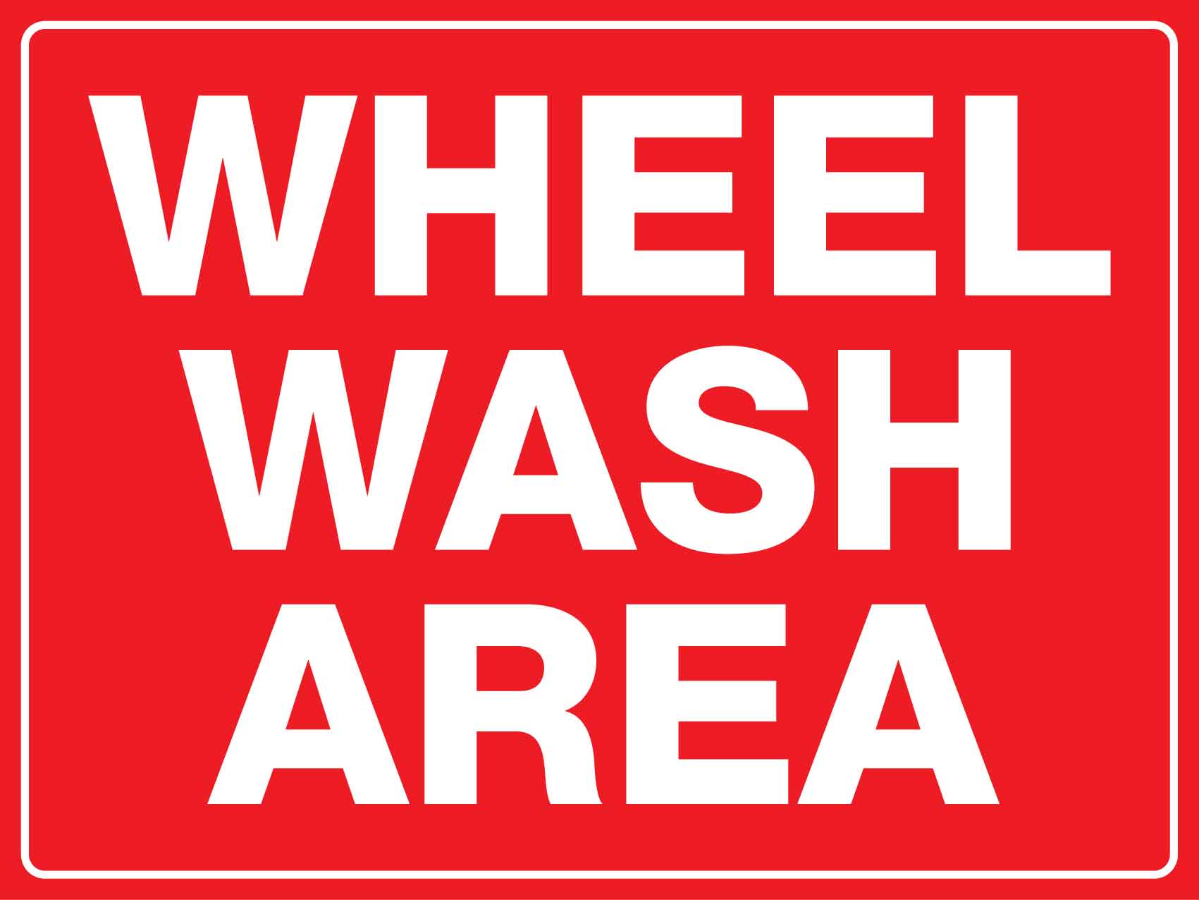 Wheel Wash Area Sign - New Signs