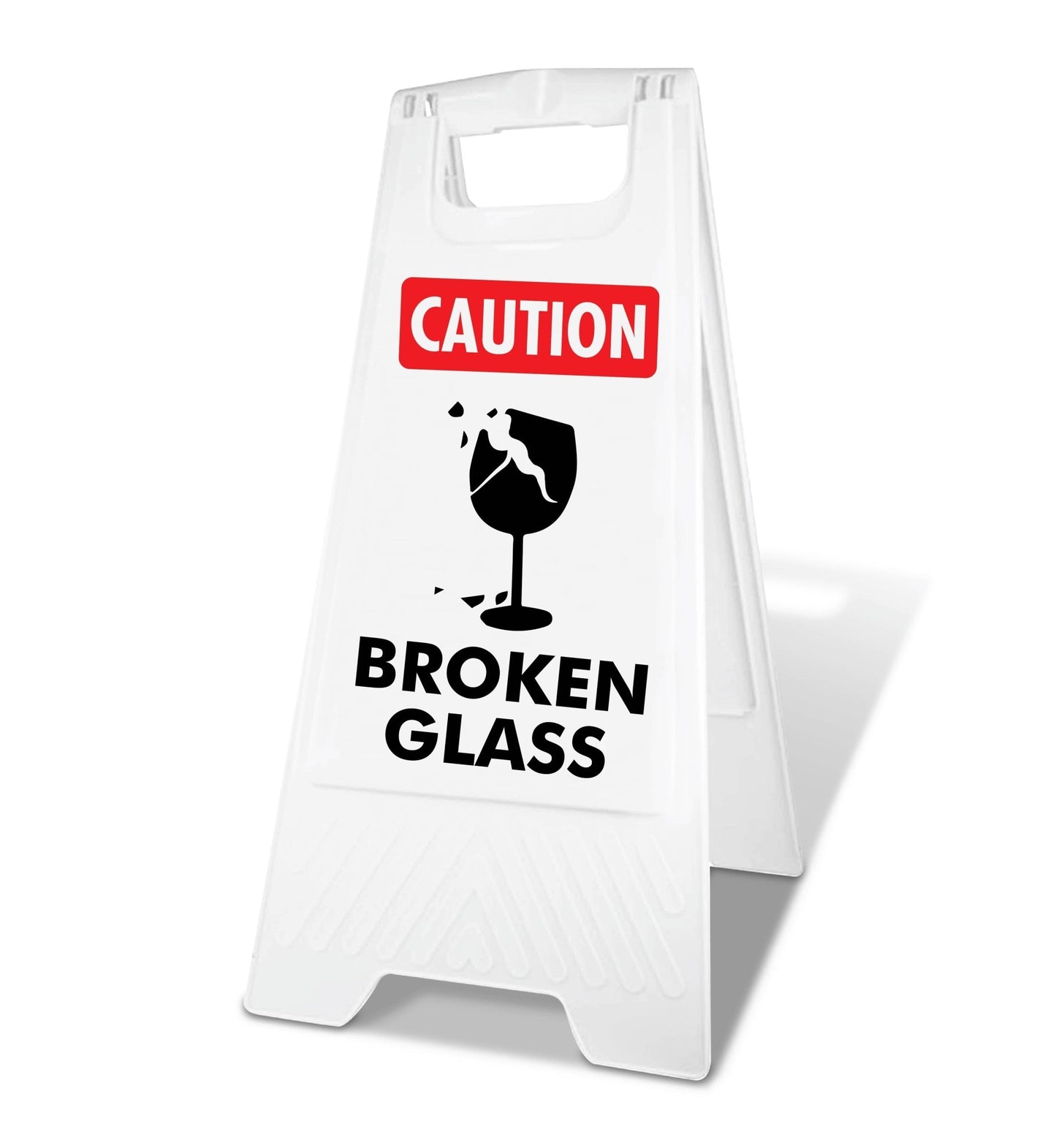 White A - Frame - Caution Broken Glass - New Signs
