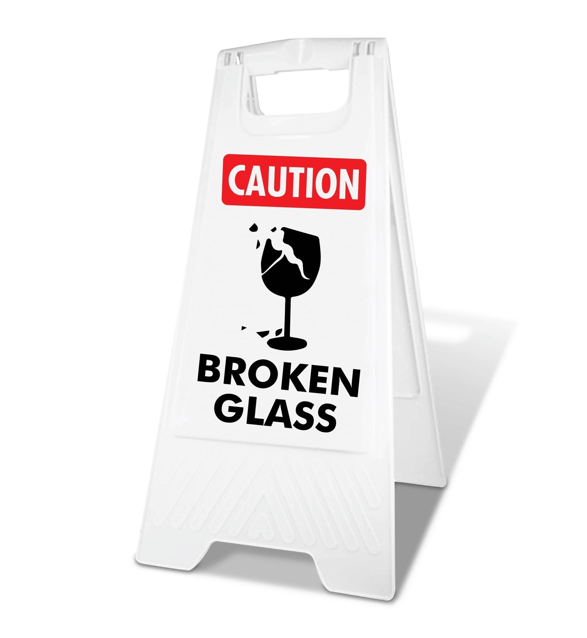 White A - Frame - Caution Broken Glass - New Signs