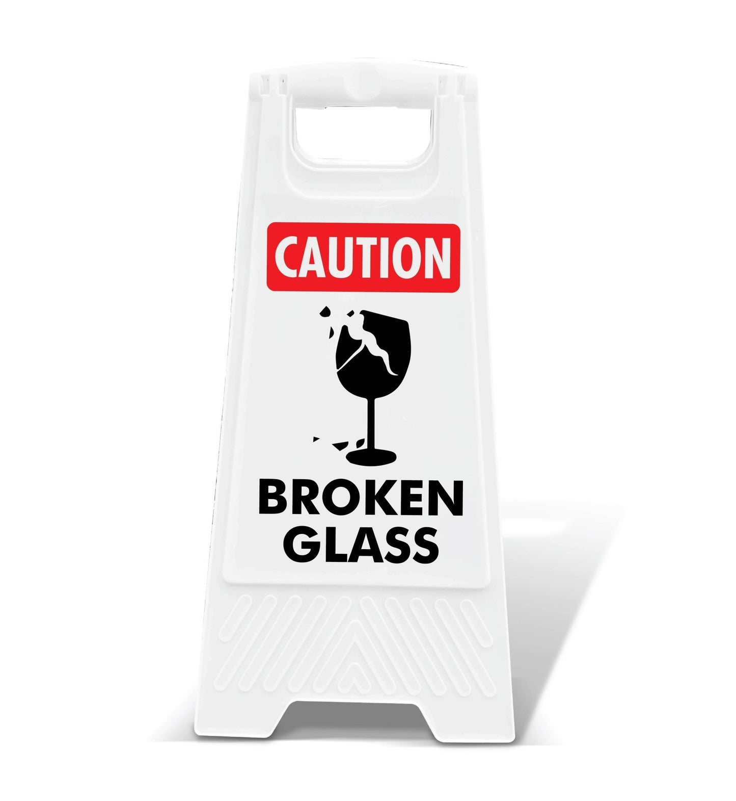 White A - Frame - Caution Broken Glass - New Signs