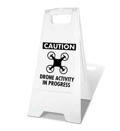 White A - Frame - Caution Drone Activity In Progress - New Signs