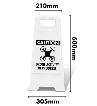 White A - Frame - Caution Drone Activity In Progress - New Signs
