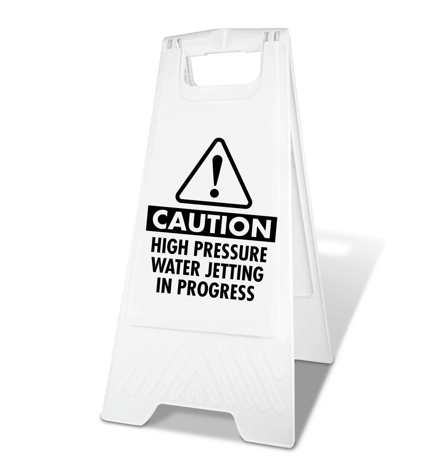 White A - Frame - Caution High Pressure Water In Jetting - New Signs