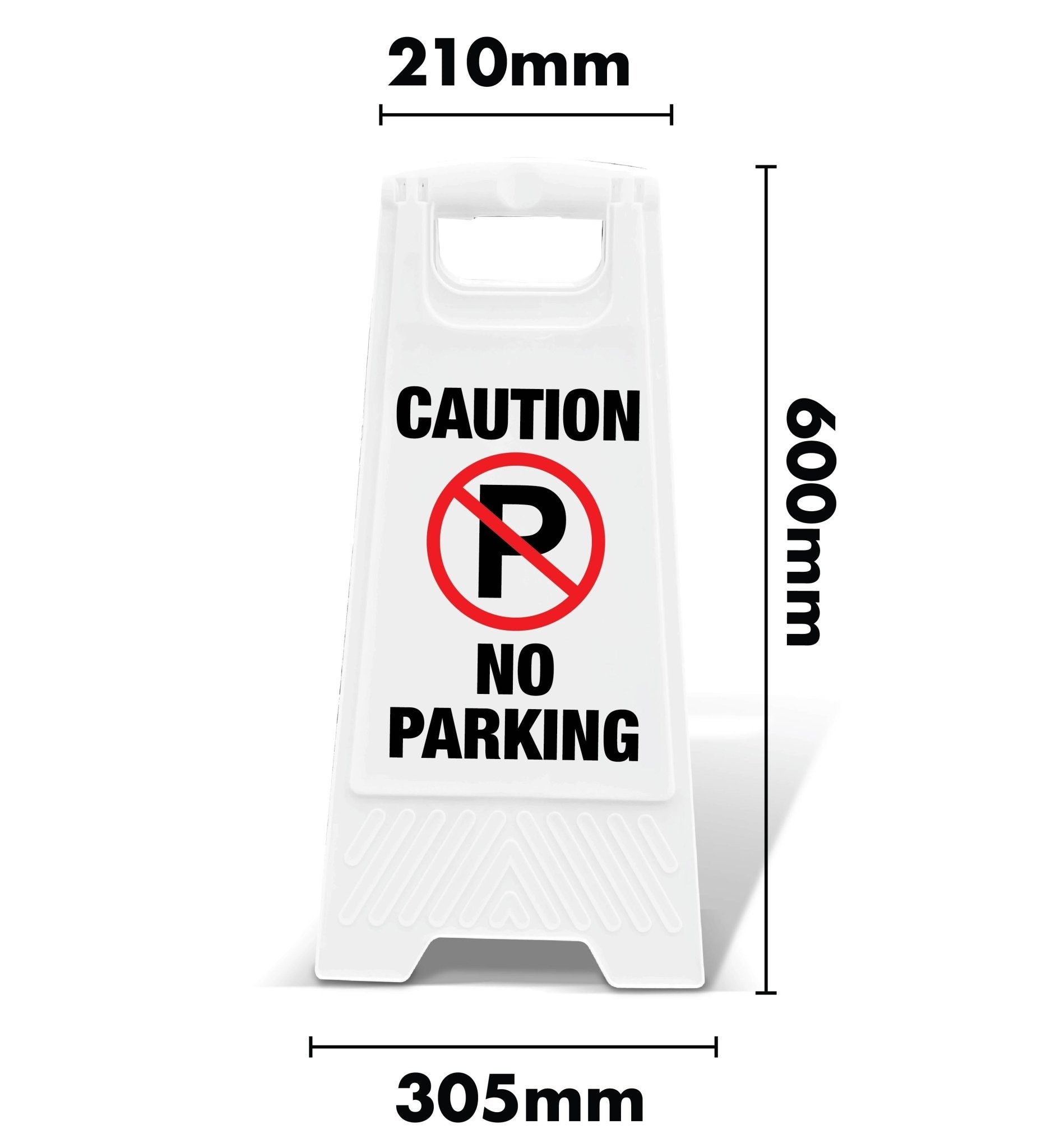 White A - Frame - Caution No Parking - New Signs