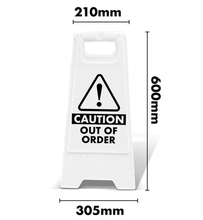 White A - Frame Caution Out Of Order - New Signs