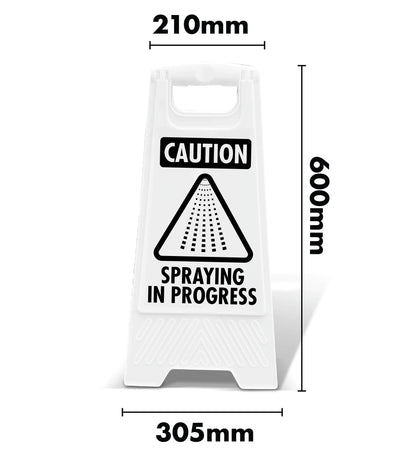 White A - Frame - Caution Spraying In Progress - New Signs