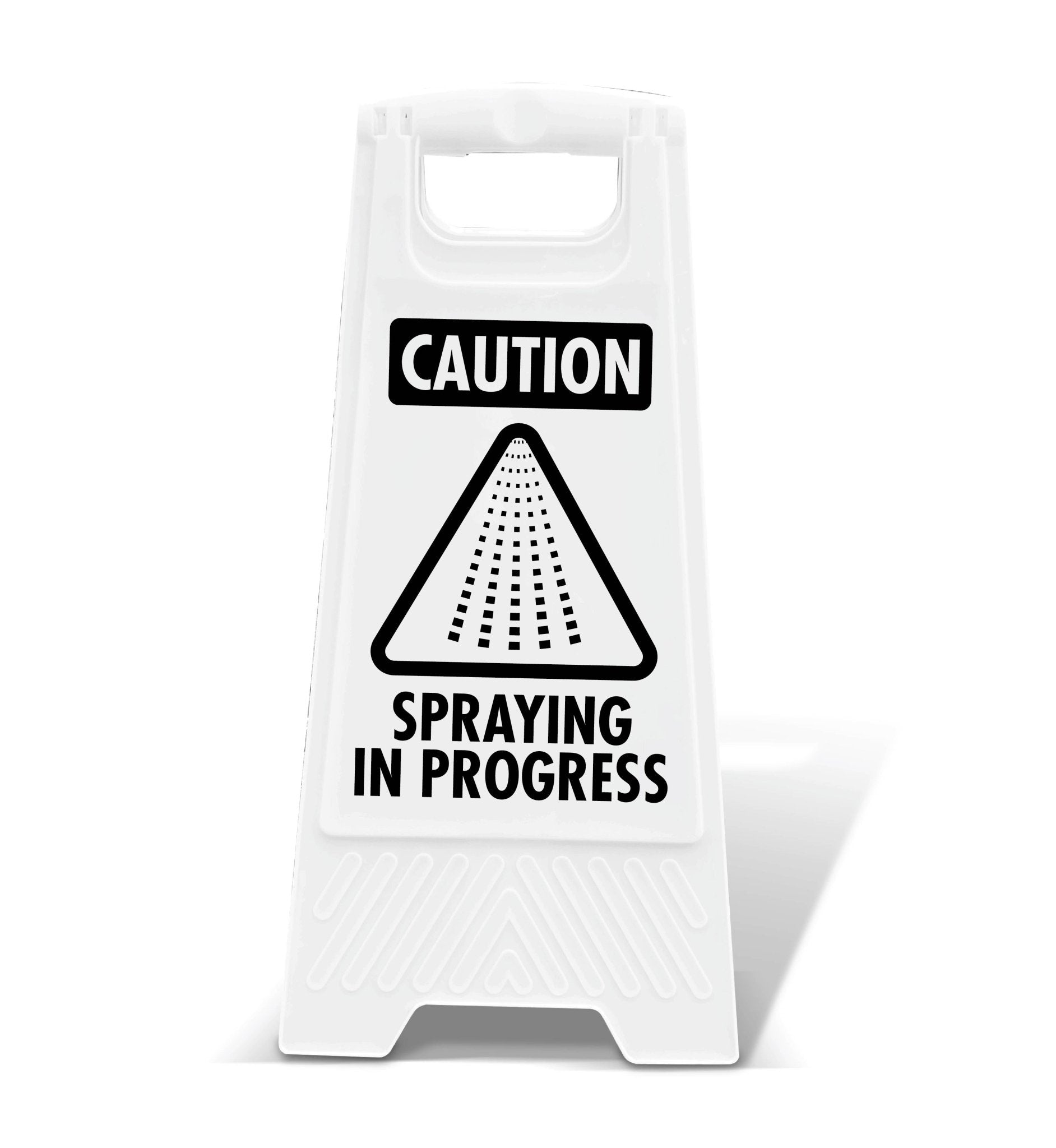 White A - Frame - Caution Spraying In Progress - New Signs