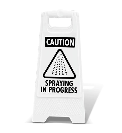 White A - Frame - Caution Spraying In Progress - New Signs
