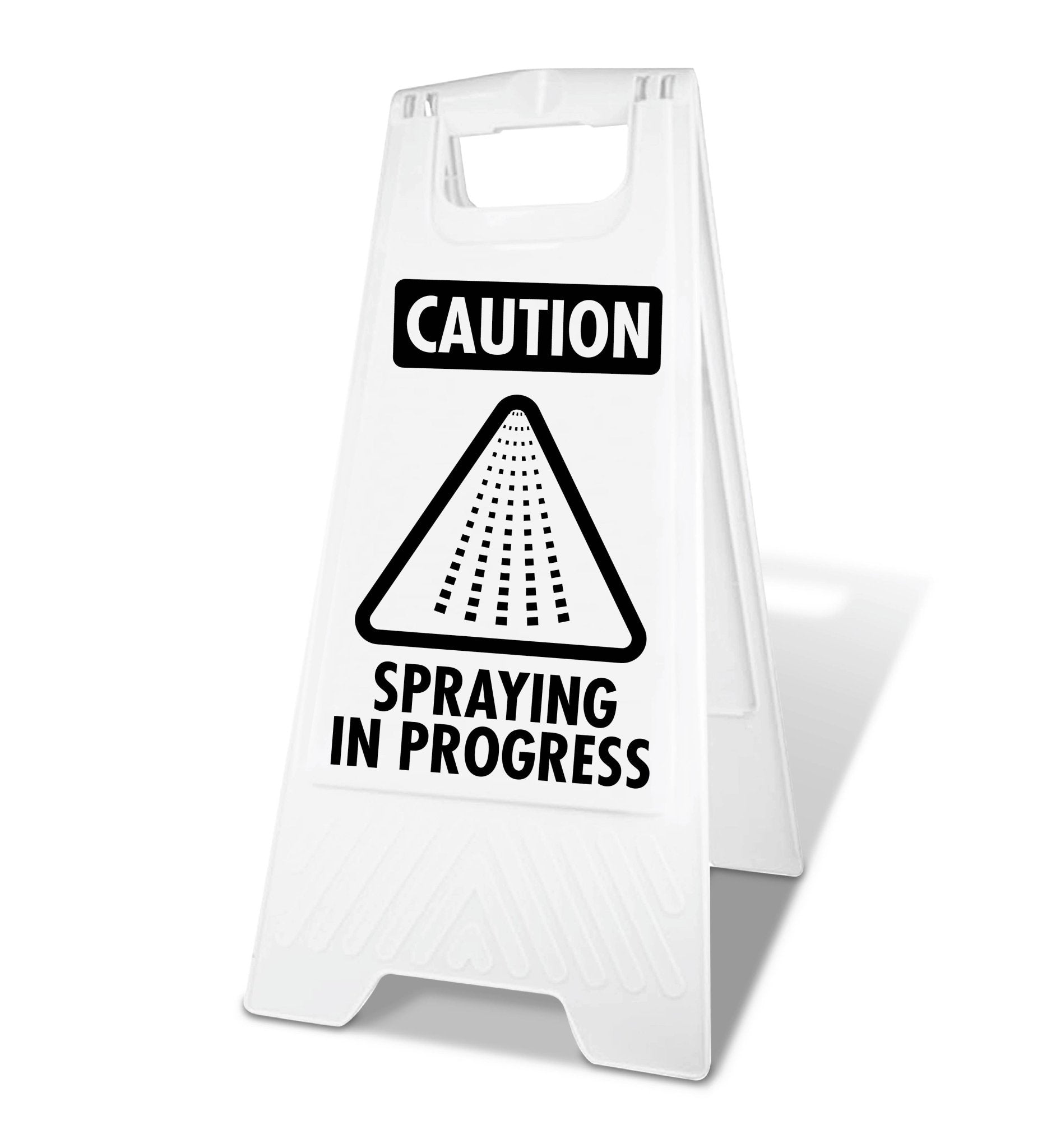 White A - Frame - Caution Spraying In Progress - New Signs