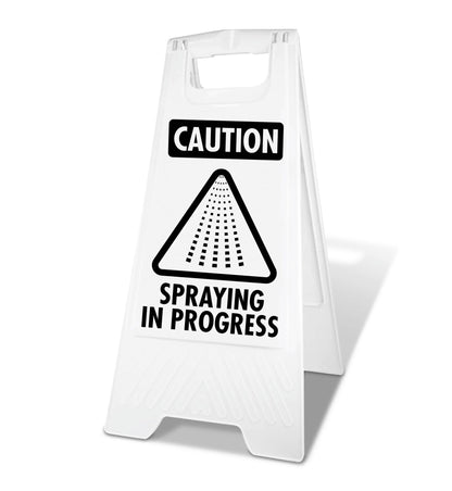 White A - Frame - Caution Spraying In Progress - New Signs